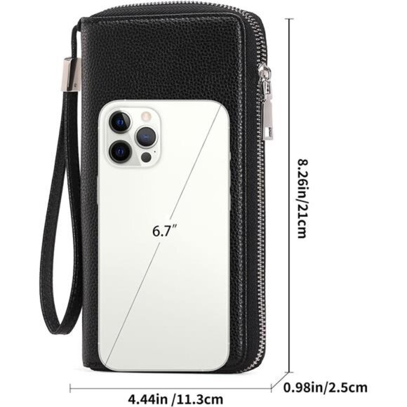 New Womens Wallet RFID Blocking Leather Zip Around Wallet Large Capacity - Picture 4 of 6